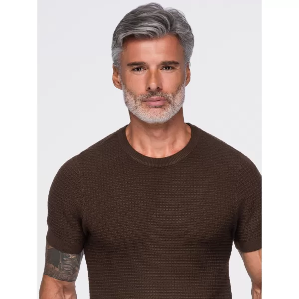  Pánské tričko OMBRE OM-TSCT-0303 BROWN 
