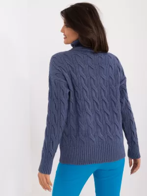 Dámský svetr WOOL FASHION ITALIA AT-SW-23445.00 DARK BLUE