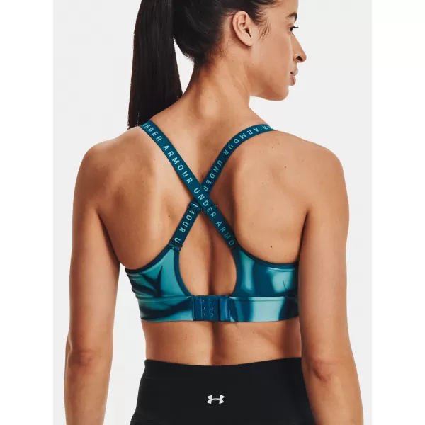  Dámská podprsenka UNDER ARMOUR INFINITY MID PRINTED BRA 1361157-476 MODRÁ 