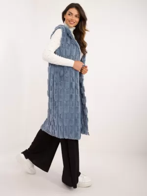 Dámská vesta WOOL FASHION ITALIA AT-KZ-2368-1.06 BLUE