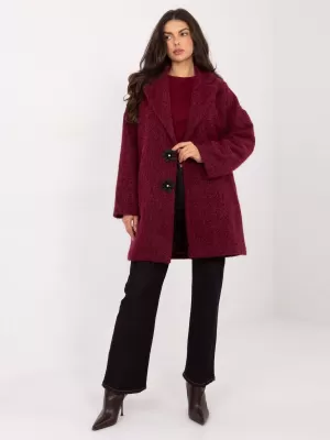 Dámský kabát FACTORY PRICE IT-PL-96965.19 BURGUNDY