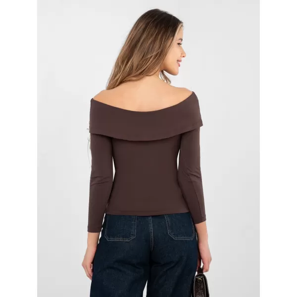  Dámské triko RUE PARIS RV-BZ-A1194.25 DARK BROWN 