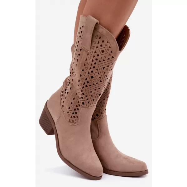  Dámské kozačky S.BARSKI HY62-8126 BEIGE 