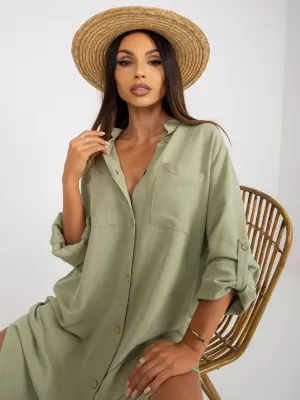 Dámské šaty OCH BELLA TW-SK-BE-199D.85P PISTACHIO