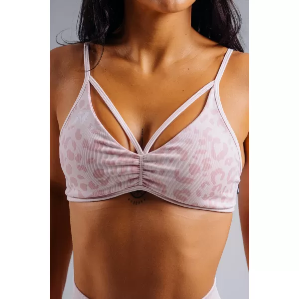  Medium support sportovní podprsenka s leopardím vzorem NEBBIA PRIMAL 854 PINK LEOPARD 