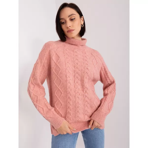  Dámský svetr WOOL FASHION ITALIA AT-SW-2355-2.19P DARK PINK 
