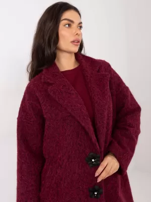 Dámský kabát FACTORY PRICE IT-PL-96965.19 BURGUNDY