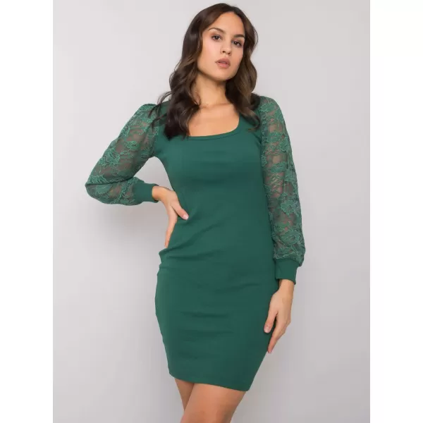  Dámské šaty RUE PARIS RV-SK-7346.98 DARK GREEN 