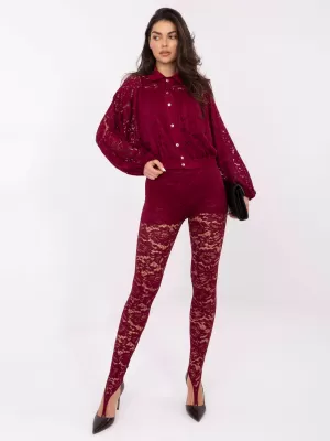 Dámské kalhoty ITALY MODA MI-SP-K87.55 BURGUNDY