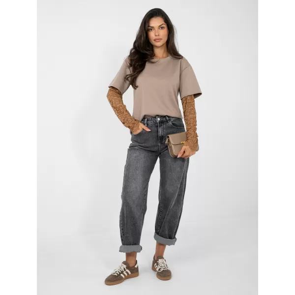  Dámská halenka FACTORY PRICE IT-BZ-22128.27 DARK BEIGE 