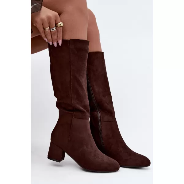  Dámské kozačky S.BARSKI HY62-8131 CHOCOLATE 