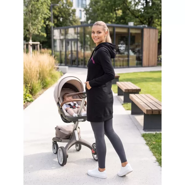  Dámská prodloužená mikina ALTISPORT ALW001419 ČERNORŮŽOVÁ 