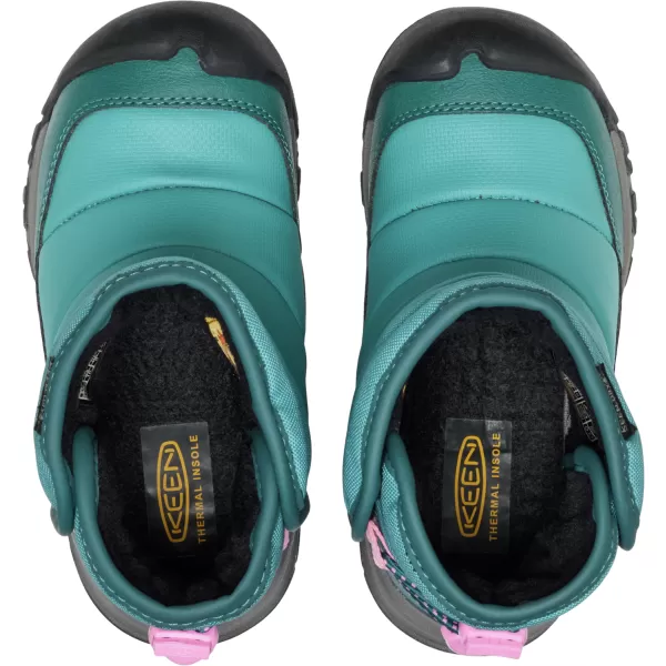  Dětské zimní boty KEEN PUFFRIDER WP CHILDREN BRITTANY BLUE/CASHMERE ROSE 