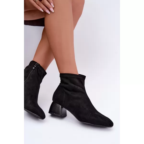  Dámské kotníkové boty BOTO D-338 BLACK SUEDE 