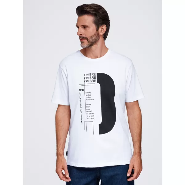  Pánské tričko OMBRE OM-TSPT-0299 WHITE 
