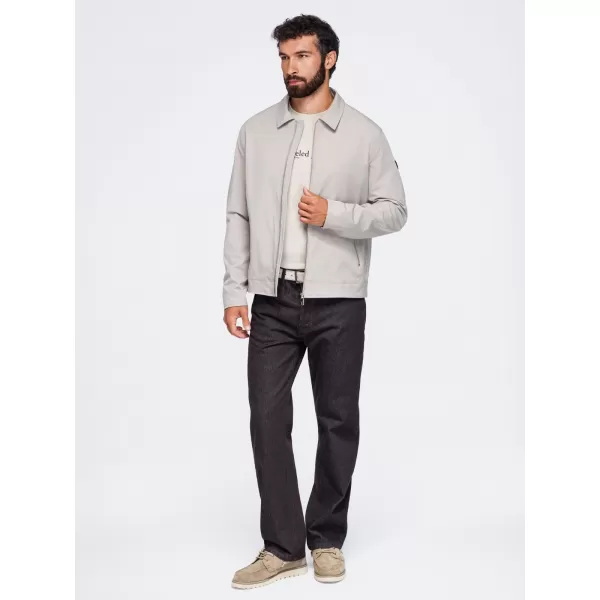  Pánská přechodná bunda OMBRE OM-JANP-0224 GREY-BEIGE 