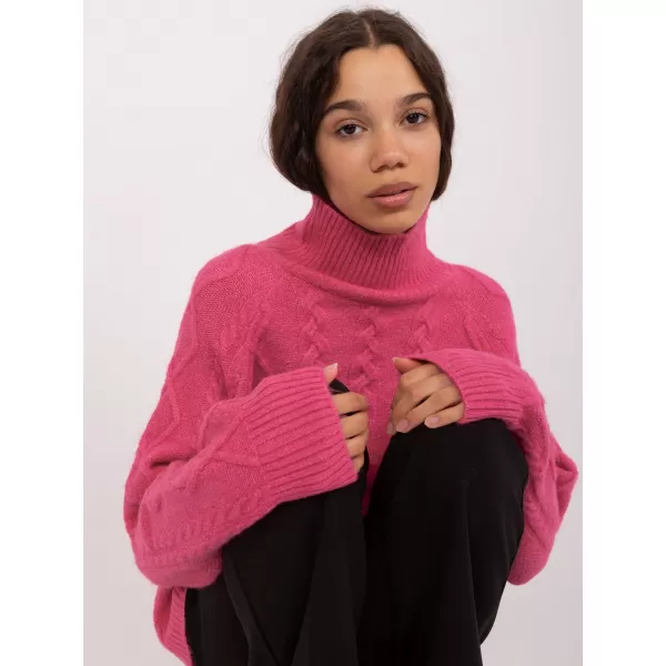  Dámský svetr WOOL FASHION ITALIA AT-SW-2355-2.30X DARK PINK 
