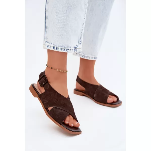  Dámské sandály S.BARSKI JC61-1001 BROWN 