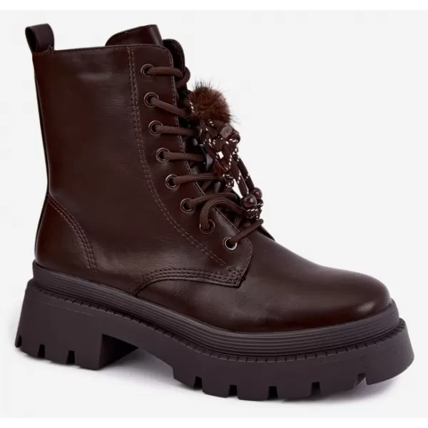 Dámské kotníkové boty BOTO QH7838 CHOCOLATE 