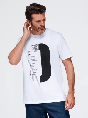 Pánské tričko OMBRE OM-TSPT-0299 WHITE