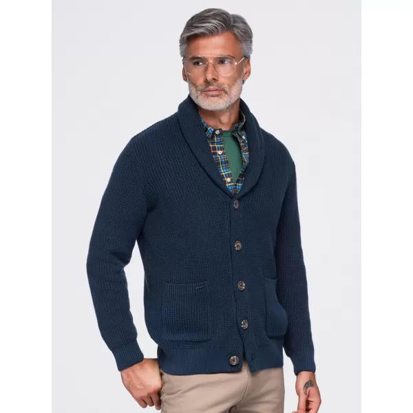  Pánský kardigan OMBRE OM-SWCD-0200 NAVY BLUE 