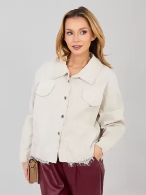 Dámská bunda RUE PARIS IT-KR-FL10001.54 LIGHT BEIGE