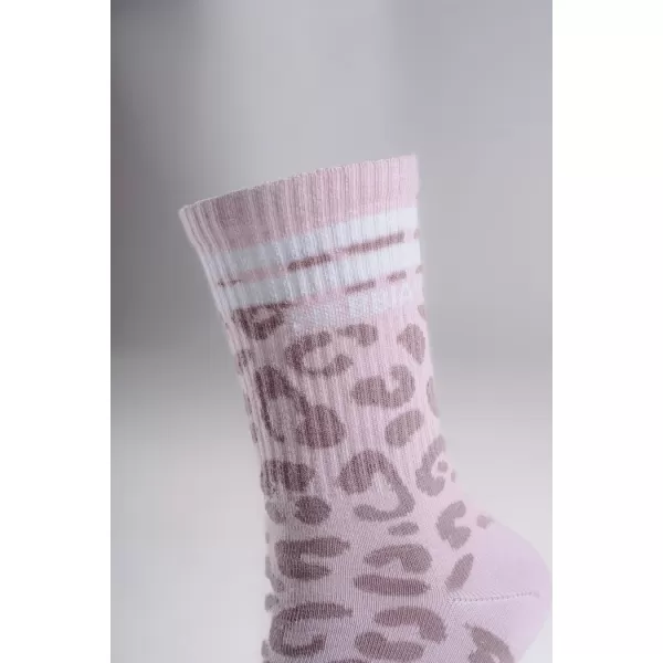  Crew ponožky s leopardím vzorem NEBBIA PRIMAL 106 PINK LEOPARD 
