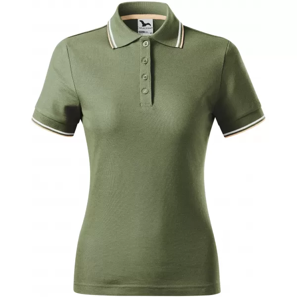  Dámské triko s límečkem MALFINI FOCUS 233 KHAKI 