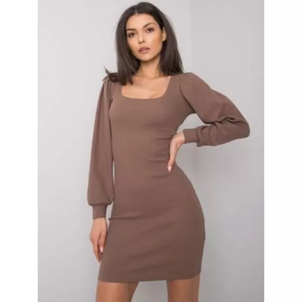  Dámské šaty RUE PARIS RV-SK-7280.34X BROWN 