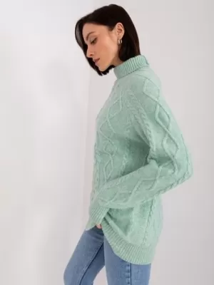 Dámský svetr WOOL FASHION ITALIA AT-SW-2355-2.30X LIGHT MINT
