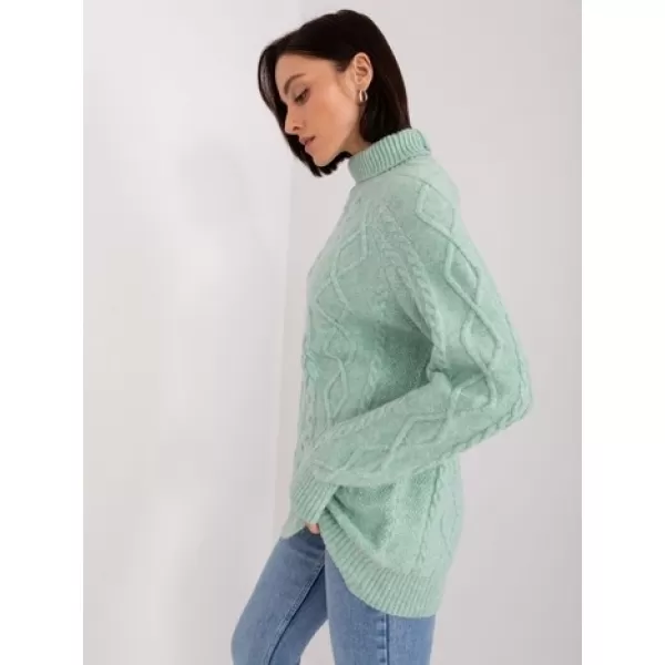  Dámský svetr WOOL FASHION ITALIA AT-SW-2355-2.30X LIGHT MINT 