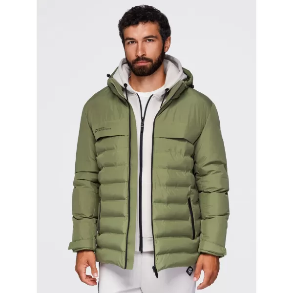  Pánská zimní prošívaná bunda OMBRE OM-JAHP-0305 OLIVE 