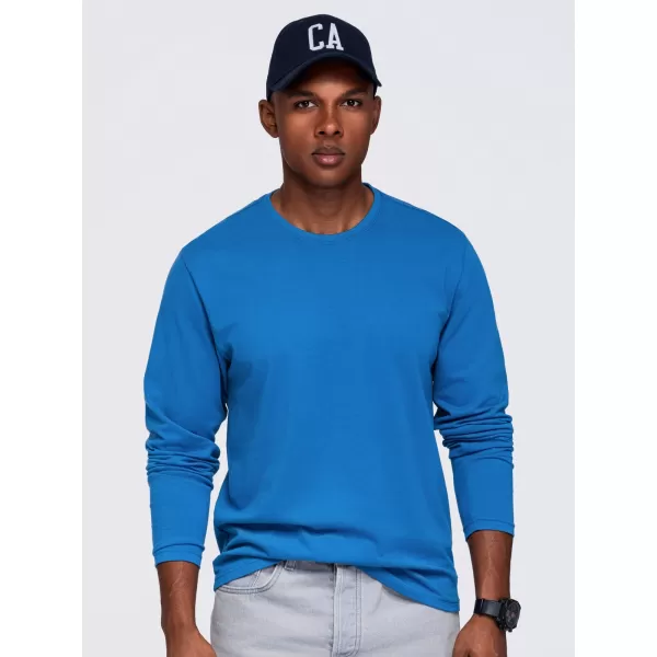  Pánské tričko OMBRE OM-LSBL-0142 BLUE 