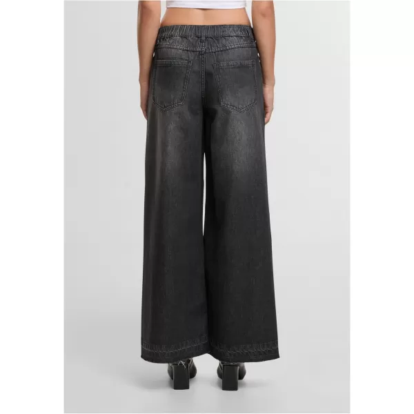  Dámské kalhoty URBAN CLASSICS TB7712 BLACK WASHED 