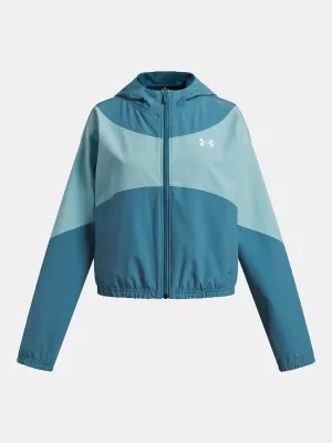 Dívčí bunda UNDER ARMOUR UA RIVAL WOVEN HD JACKET 6004181-466 MODRÁ