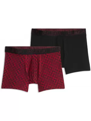 Pánské boxerky PUMA MEN GRAPHICAL PRINT BOXERS 2P 94780402 RED COMBO