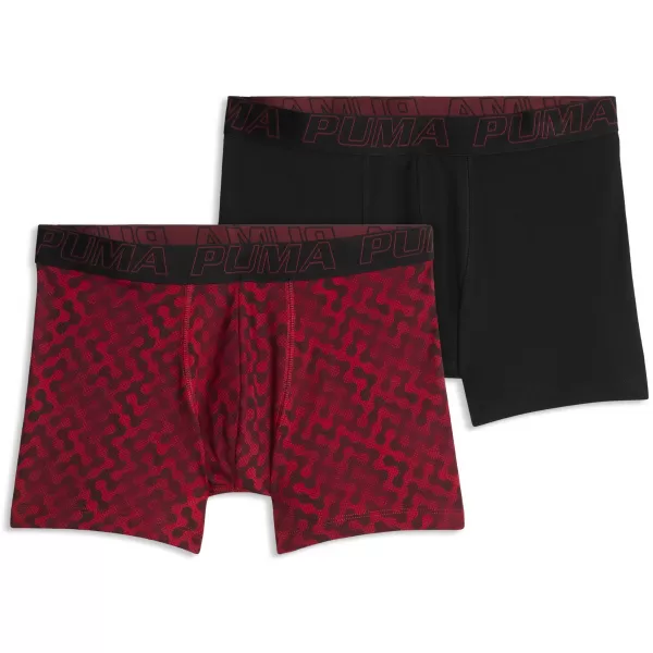  Pánské boxerky PUMA MEN GRAPHICAL PRINT BOXERS 2P 94780402 RED COMBO 