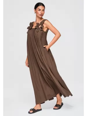 Dámské šaty OMBRE OW-DLR-E0014 BROWN