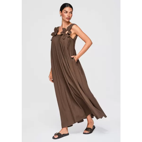  Dámské šaty OMBRE OW-DLR-E0014 BROWN 