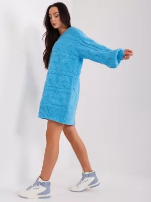 Dámské pletené šaty WOOL FASHION ITALIA AT-SW-2367.76P BLUE