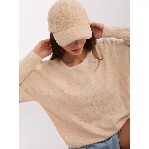 Dámský svetr WOOL FASHION ITALIA AT-SW-2231A.00P LIGHT BEIGE 