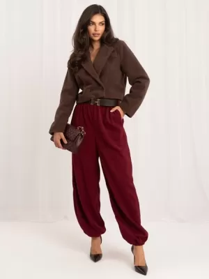 Dámské kalhoty ITALY MODA MI-SP-P72003H.70 BURGUNDY