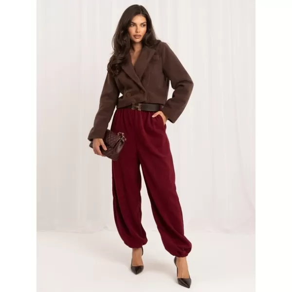  Dámské kalhoty ITALY MODA MI-SP-P72003H.70 BURGUNDY 