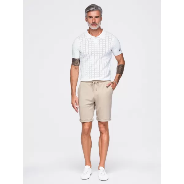  Pánské kraťasy OMBRE OM-SRCS-0206 BEIGE 