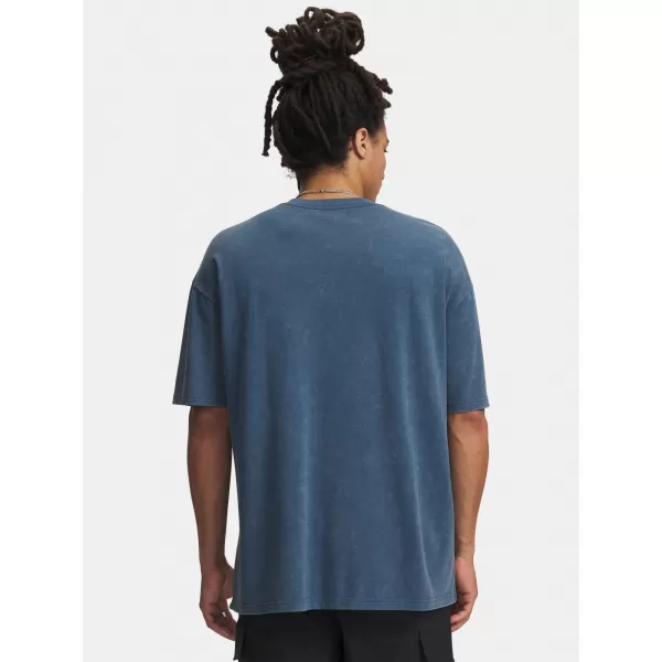  Pánské triko UNDER ARMOUR UA M HW OS LOGO WASH SS 1389147-498 MODRÁ 