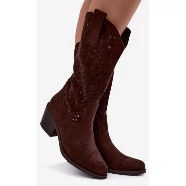  Dámské kozačky S.BARSKI HY62-8126 CHOCOLATE 