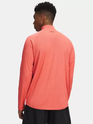 Pánské triko UNDER ARMOUR TECH TEXTURED 1/2 ZIP 1382797-690 ČERVENÁ
