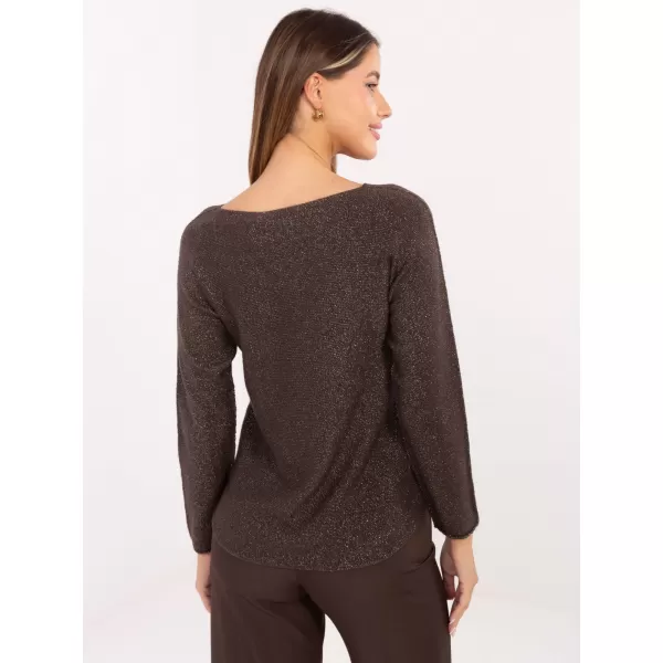  Dámský svetr RUE PARIS IT-SW-0110.84 DARK BROWN 