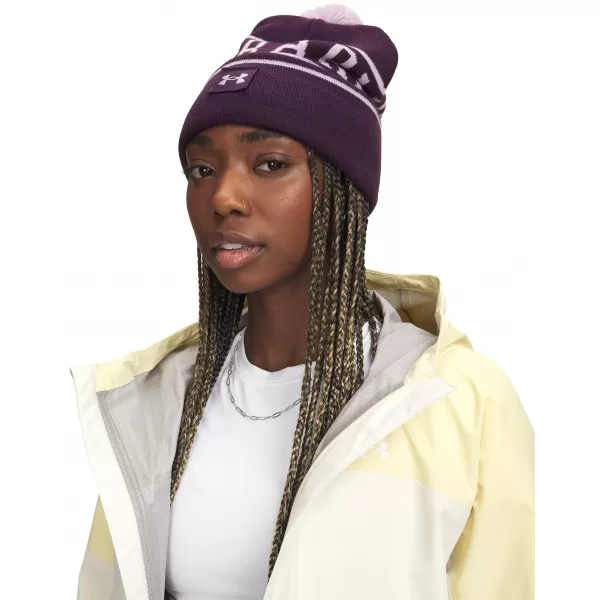  Pánská čepice UNDER ARMOUR M HALFTIME POM BEANIE 1386634-526 FIALOVÁ 