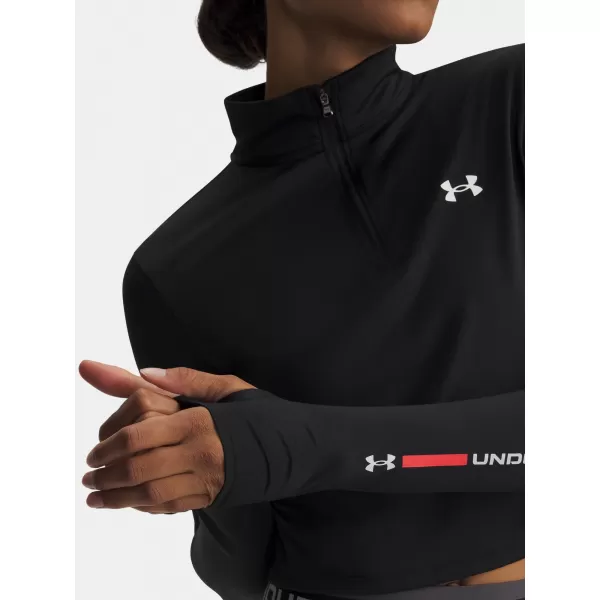 Dámské triko UNDER ARMOUR TECH BRANDED 1/2 ZIP 6009988-001 ČERNÁ 